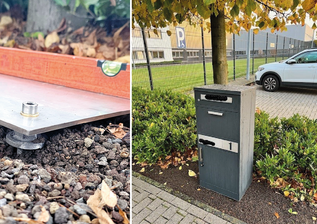 Fundamentschraube für einen Briefkasten