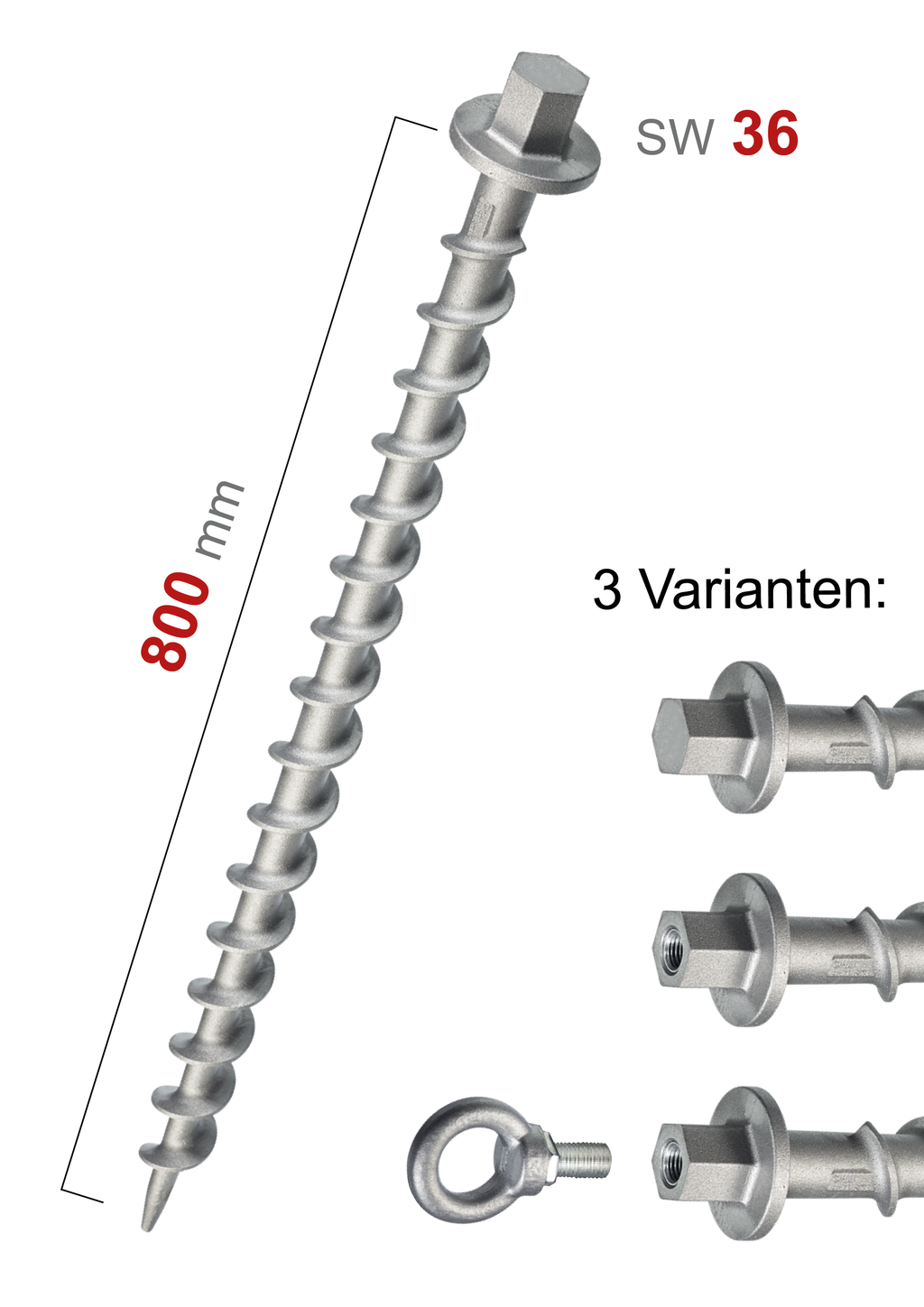 SLOG-X Erdschraube ES800-SW36